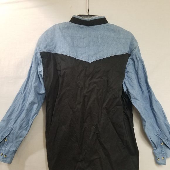 Vtg Express Riders Men's Western Colorblock long sleeve Shirt Size XL - Picture 9 of 13